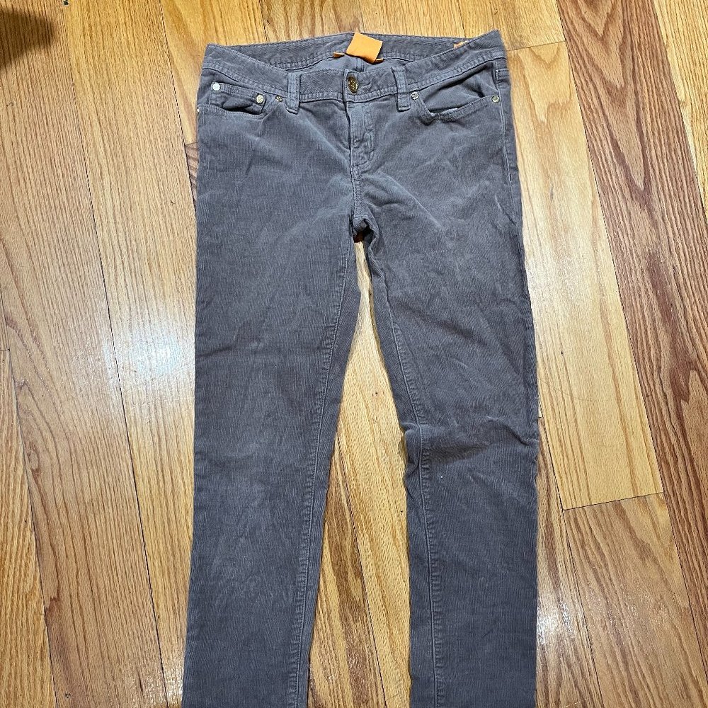 Gray Tory Burch Super Skinny Corduroy Pants Size 28